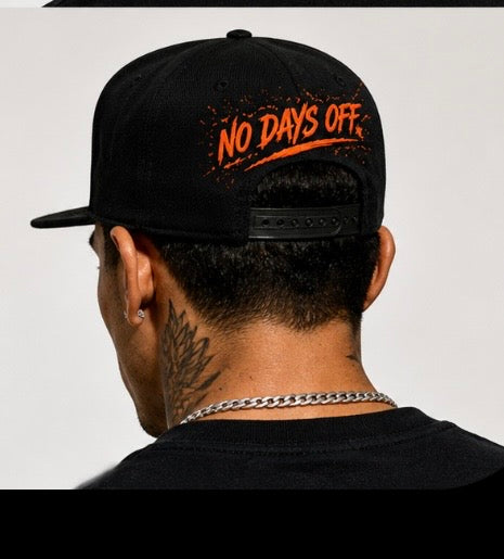 Worn Legacy Snapback – No Days Off (Black/Orange)